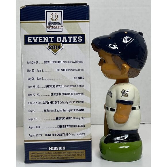 2014 Milwaukee Brewers Bob "Bullhead" Bruer Collectible Bobblehead, #3 of 8 - Picture 4 of 11